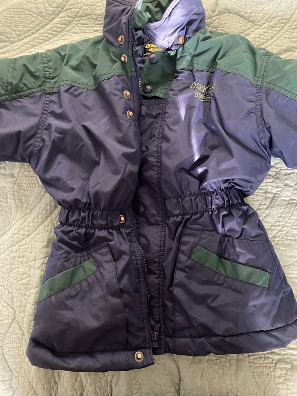 OshKosh B'gosh Green and Navy Jacket with Gold Logo